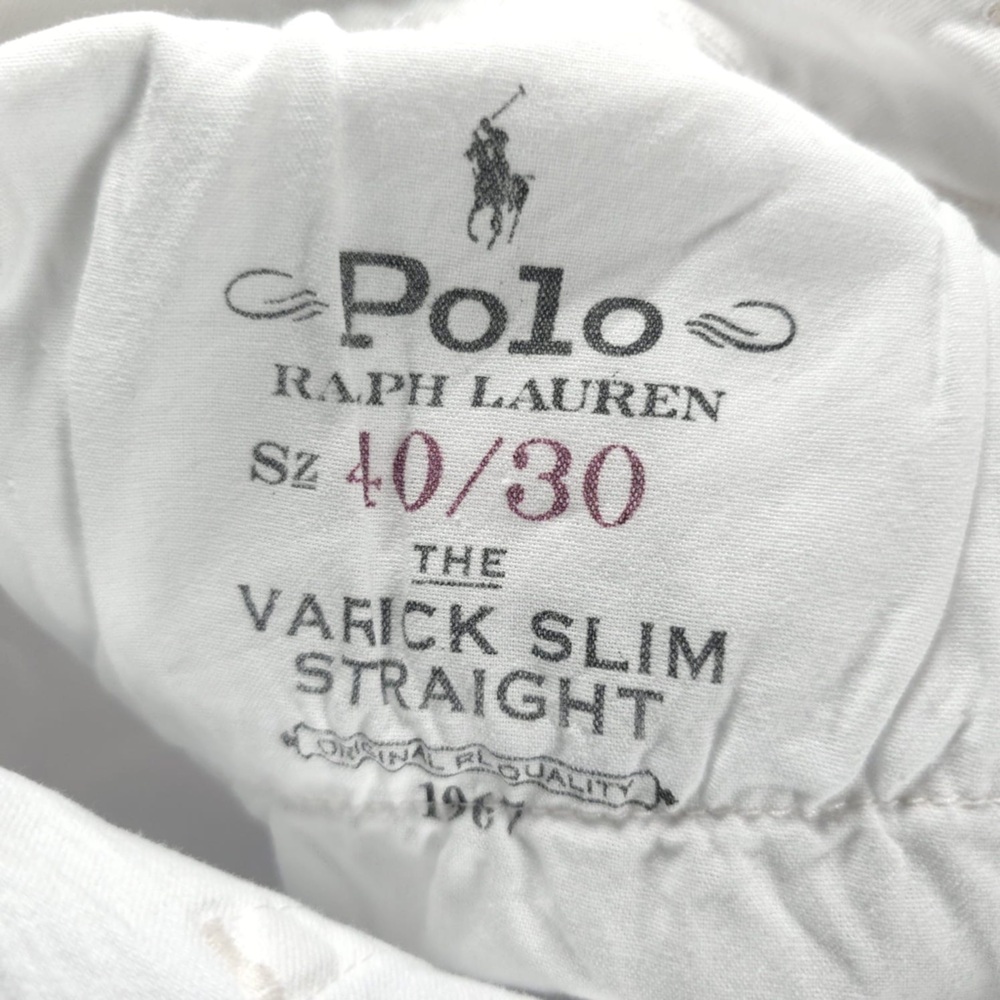 NWT POLO RALPH LAUREN THE VARICK SLIM‎ STRAIGHT Core Replen White Jeans 40X30 - Picture 13 of 15